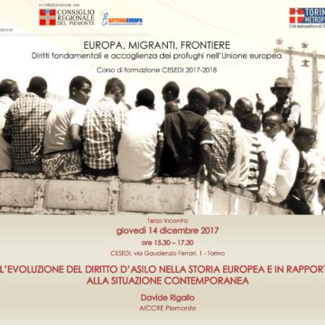 Torino: Formazione “Il diritto d’asilo: storia e attualità” 