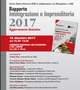 Roma: presentazione Rapporto “Immigrazione e Imprenditoria 2017” 